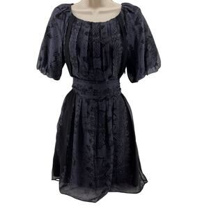Juicy Couture Silk Snake Print Puff Sleeve Dress Bubble Womens Size 4
